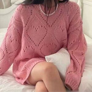 Brand new heart pink sweater! Cute for Valentines